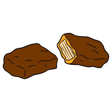 Bisküvi çikolatalı karamel çizim elle izole edilmiş vektör