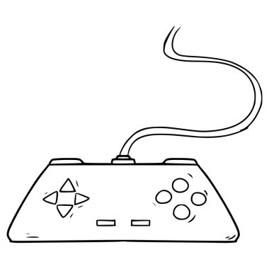 Oyun denetleyici çizim el çizimi ana hat vektörü