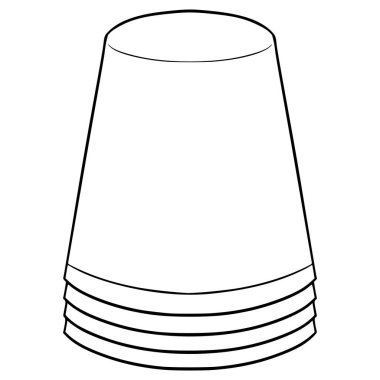 plastik bardak yığını el çizimi taslak vektörü