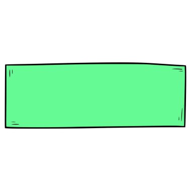 yeşil karalama dikdörtgeni çizim eli izole edilmiş vektör