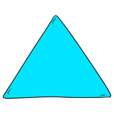 mavi karalama üçgeni çizim el izole vektör