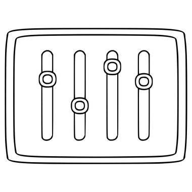 ayarlama simgesi el çizimi dış hat vektörü