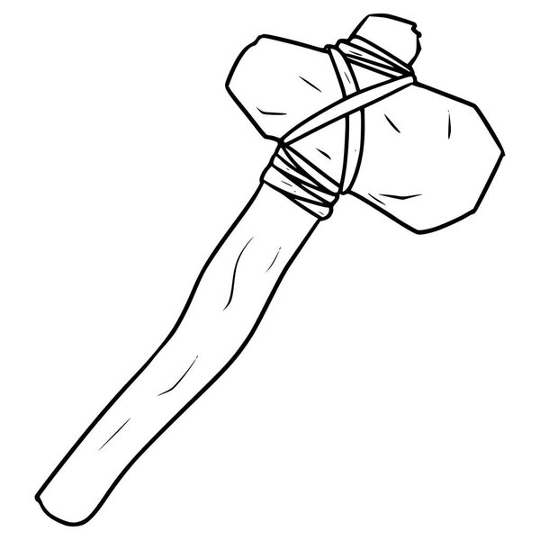 Вектор контура рисунка топора