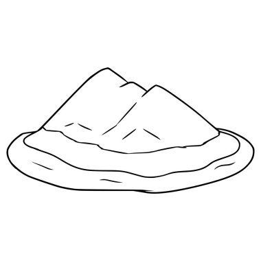 Adadaki dağ çizimi el çizimi vektör çizimi