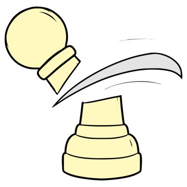 Ölüm piyonu çizimi elle izole edilmiş vektör