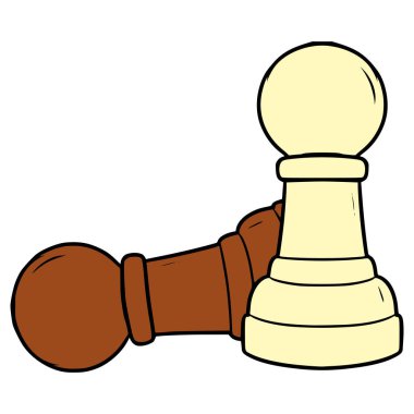 Private satranç çizimi elle izole edilmiş vektör