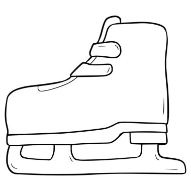 buz pateni ayakkabıları çizimi el çizimi ana hatlı vektör