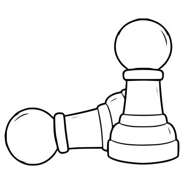 Private satranç çizimi el çizimi ana hat vektörü