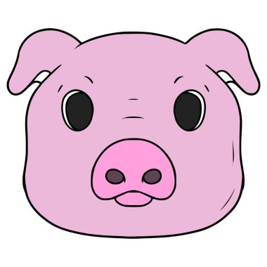 Domuz çizimi el izole edilmiş vektör