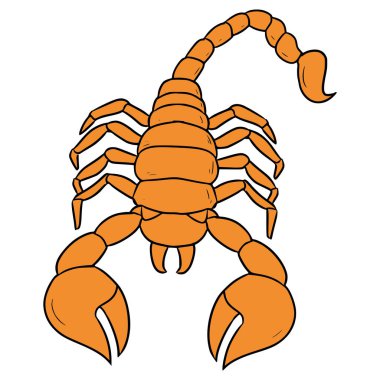 Akrep çizimi elle izole edilmiş vektör