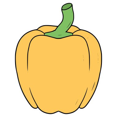 Paprika illüstrasyon elle izole edilmiş vektör çizdi