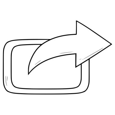 Paylaşımcı simgesi el çizimi dış hat vektörü