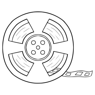 film strip makara illüstrasyon el çizimi ana hatlı vektör