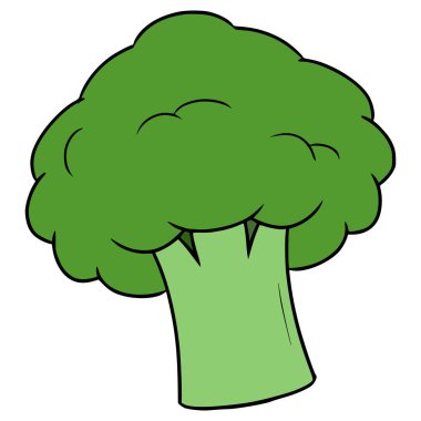 brokoli illüstrasyonu el çizimi izole vektör