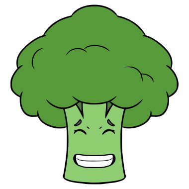 Karakter brokoli çizimi el izole edilmiş vektör
