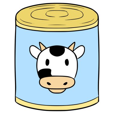 yoğunlaştırılmış süt çizimi el izole edilmiş vektör