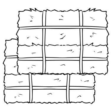 saman Yığını çizimi el çizimi ana hat vektörü