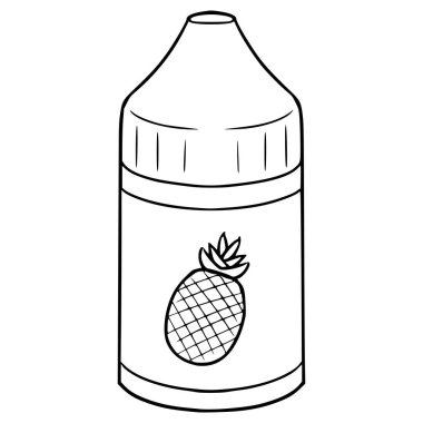 ananas sıvısı buhar çizimi el çizimi ana hatlı vektör
