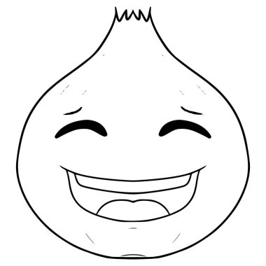 Soğan karakteri çizimi el çizimi ana hat vektörü