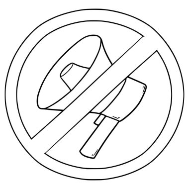 Gürültülü işaret çizimi yapma el çizimi ana hat vektörü