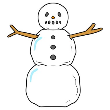 kardan adam çizimi el izole vektörü