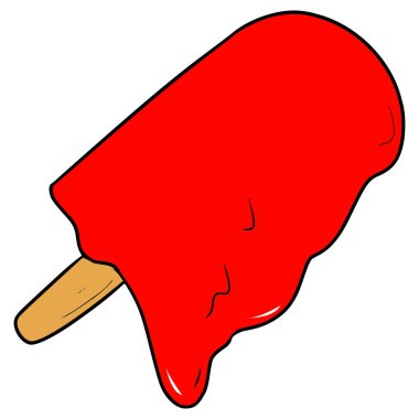 Eriyen buzlu çubuk çizimi elle izole edilmiş vektör