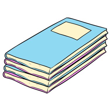 Kitap yığınları el çizimi izole edilmiş vektör
