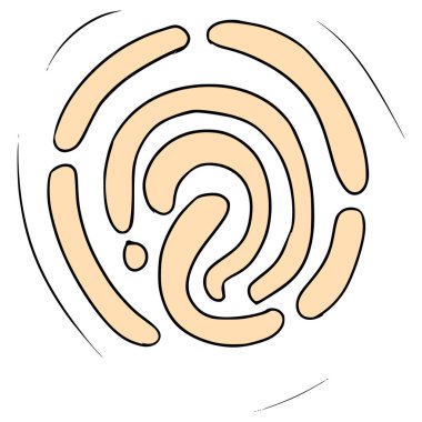 parmak izi çizimi el çizimi izole vektör