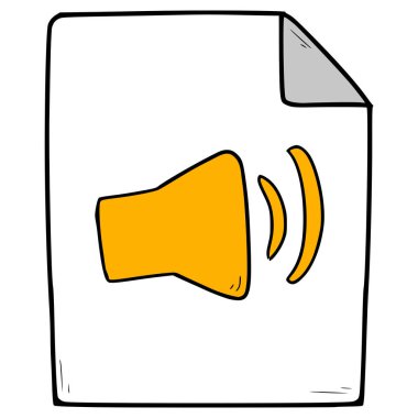 ses dosyası resmetme el izole edilmiş vektörü çizdi