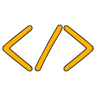 HTML simgesi çizimi elle izole edilmiş vektör