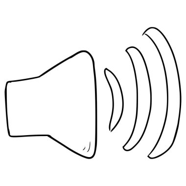 ses simgesi resimleme el çizimi ana hatlı vektör