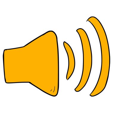 ses simgesi çizimi elle izole edilmiş vektör