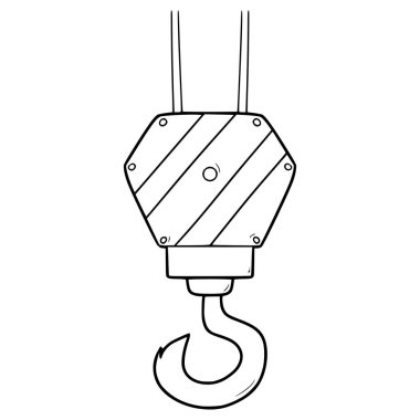 vinç kancası çizimi el çizimi ana hat vektörü