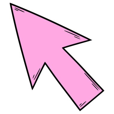 Pembe imleç çizimi elle izole edilmiş vektör