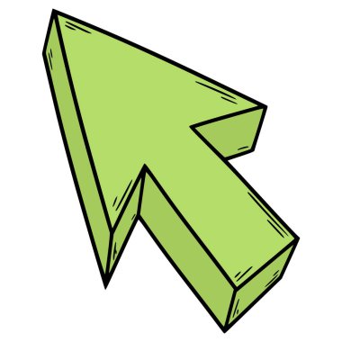 yeşil imleç çizimi elle izole edilmiş vektör