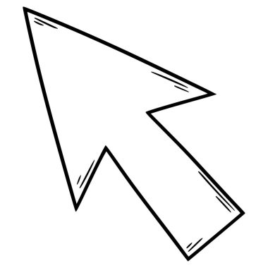 imleç çizimi el çizimi ana hat vektörü