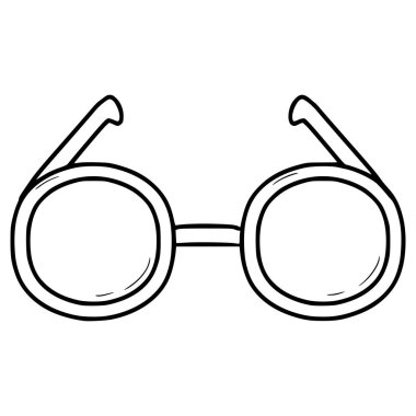 gözlük çizimi el çizimi ana hat vektörü