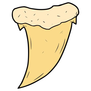 Köpekbalığı dişi çizimi elle izole edilmiş vektör