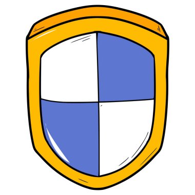 Kalkan çizimi el izole vektörü