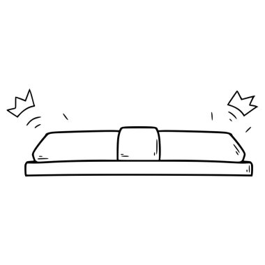 Polis siren çizimi el çizimi ana hat vektörü