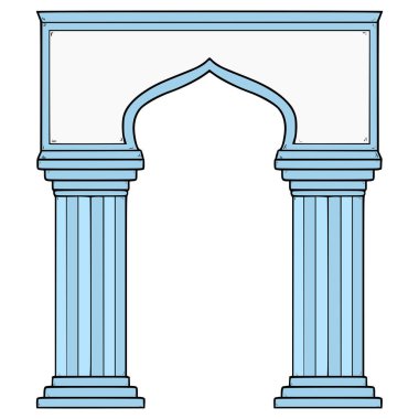 Kemer sütunları çizim el izole vektörü