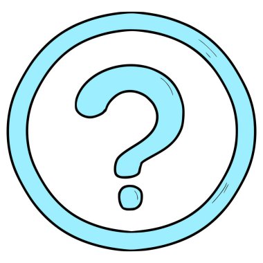 yardım düğmesi resimleme el çizimi izole vektörü