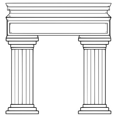 Kemer sütunları el çizimi taslak vektörü