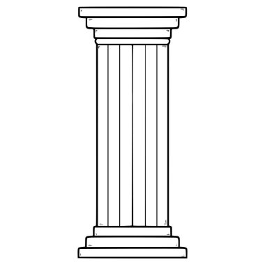 doric sütun çizimi el çizimi ana hat vektörü