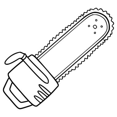 Elektrikli testere çizimi el çizimi ana hat vektörü