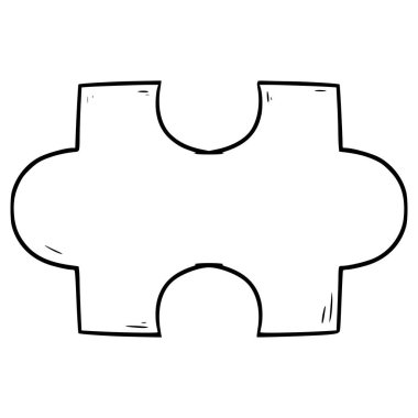 yapboz parçası el çizimi taslak vektörü