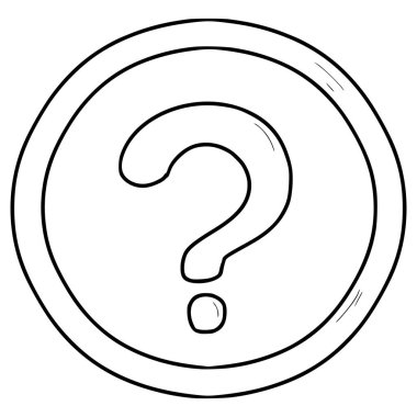 yardım düğmesi resimleme el çizimi dış hat vektörü