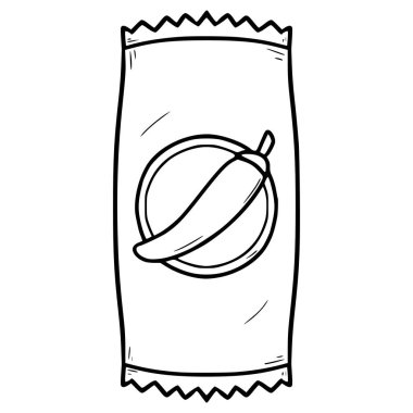 Sıcak sos kesesi çizimi el çizimi taslak vektörü