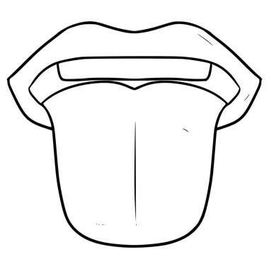 tongue illustration hand drawn outline vector