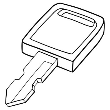 araba anahtarı çizimi el çizimi ana hat vektörü